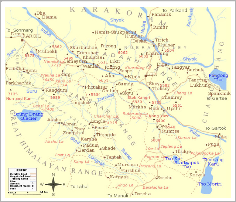 Ladakh Tourist MAP