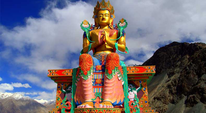 Maitreya Buddha in Nubra valley in Ladakh