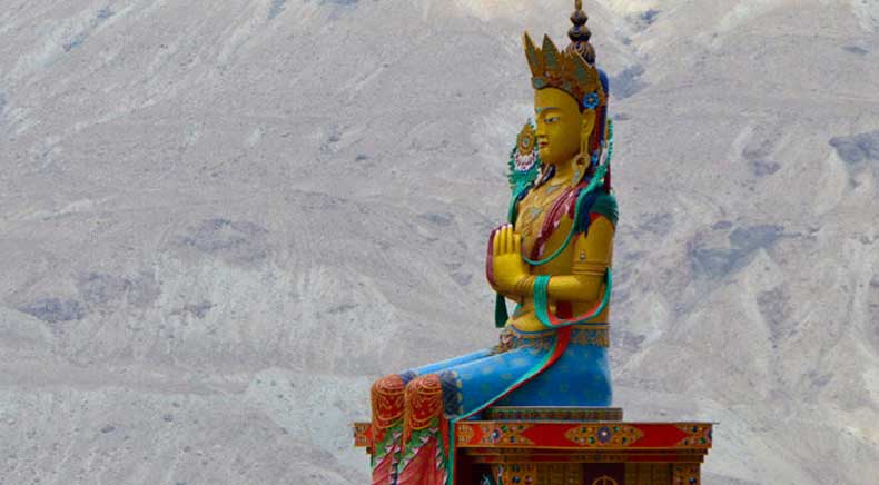 Maitreya Buddha in Nubra valley in Ladakh