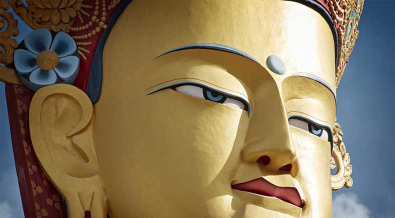 Maitreya Buddha in Nubra valley in Ladakh