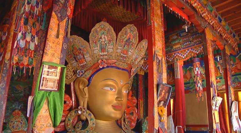 Maitreya Buddha in Nubra valley in Ladakh